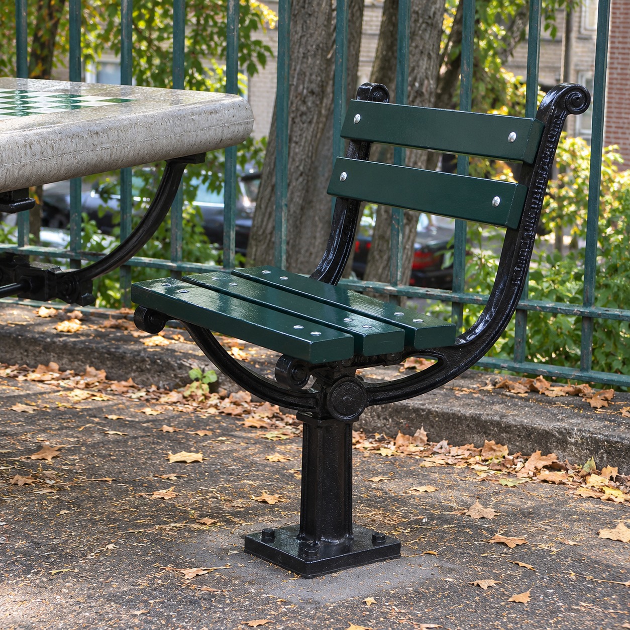 1939 World's Fair Bench Single Pedestal